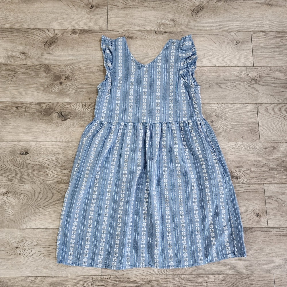 Peyton & Parker Women's Dress Size XL Blue White Sleeves Ruffle Packers